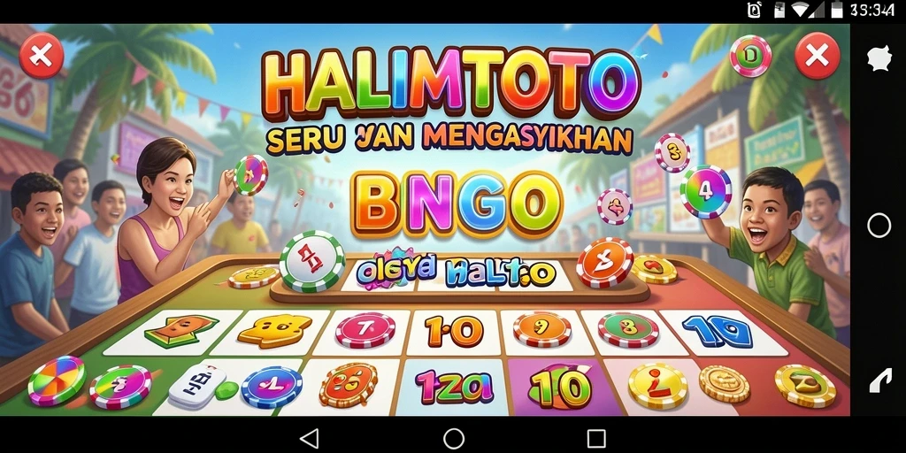 Screenshot gameplay HALIMTOTO menampilkan suasana permainan Bingo yang seru.