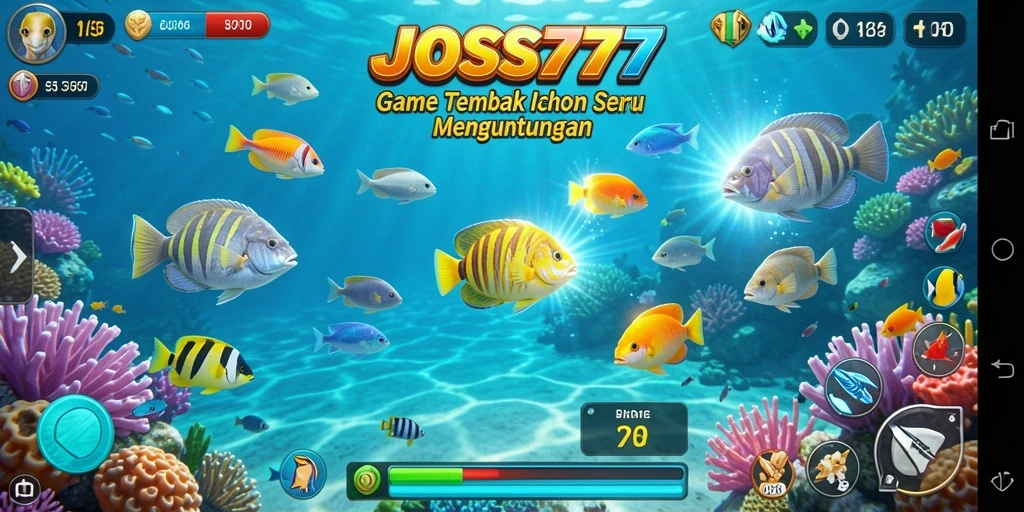Tampilan gameplay seru di JOSS777 saat memburu ikan.