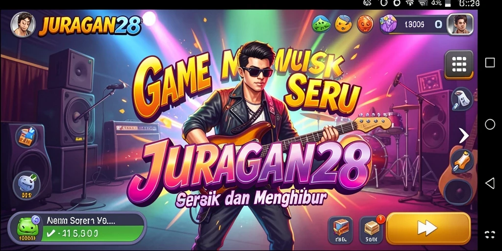 Tampilan gameplay seru dalam JURAGAN28 bermain musik.
