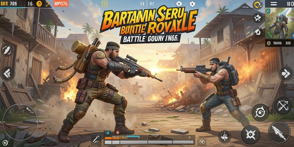 Screenshot MPO76 menampilkan momen intense dalam permainan Battle Royale.
