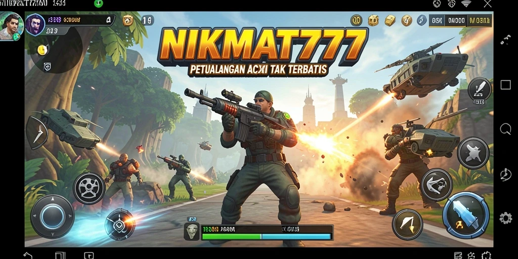 Tampilan gameplay aksi menegangkan dari NIKMAT777.
