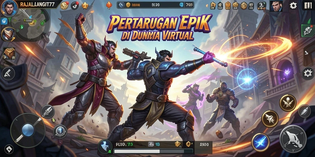 Menampilkan pertarungan seru dalam RAJALANGIT77 dengan berbagai karakter.