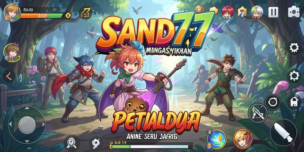 Gameplay SAND77 menampilkan aksi seru dan karakter Anime yang ikonik.