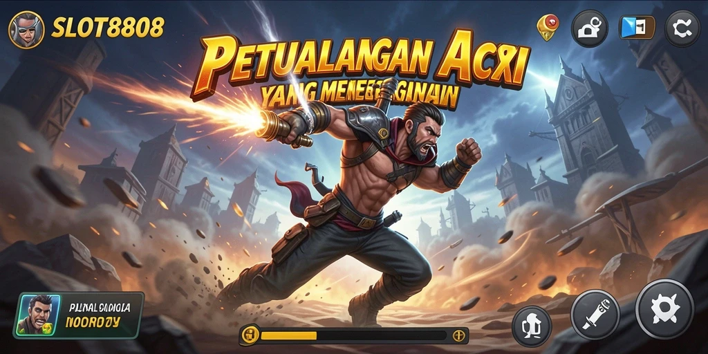 Screenshot utama menunjukkan aksi seru dalam SLOT8808.