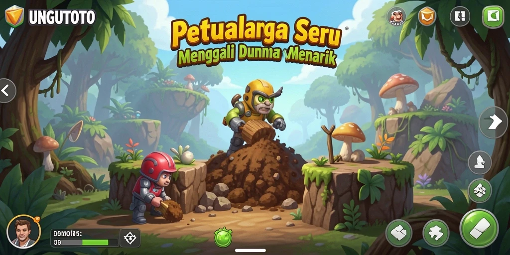 Tampilan gameplay yang menarik dalam <strong>UNGUTOTO</strong> saat menjelajahi dunia yang luas.