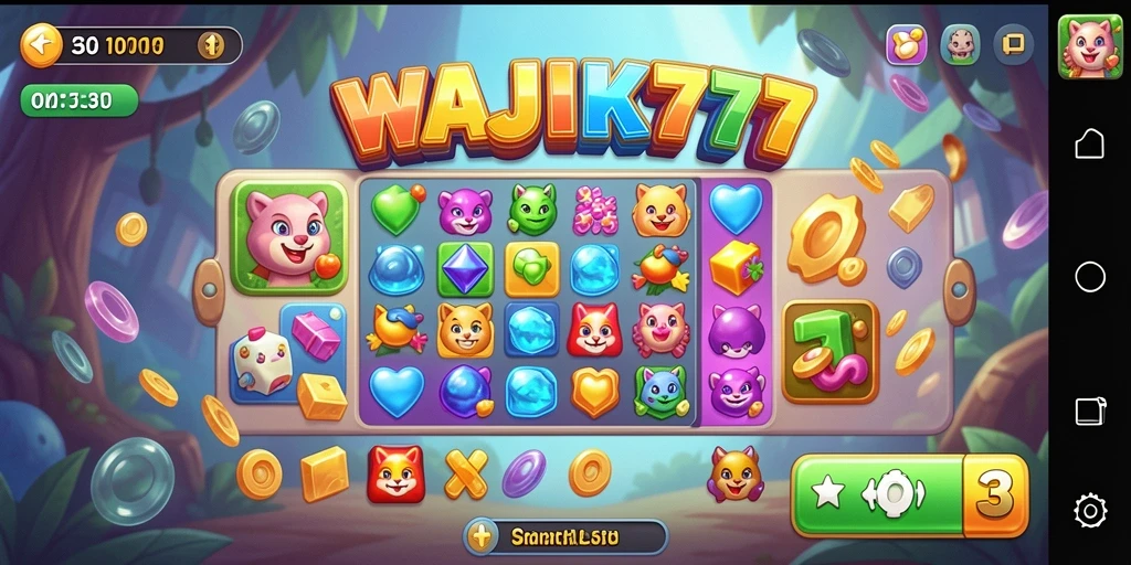 Tampilan gameplay WAJIK777 yang menarik dalam genre Match-3.